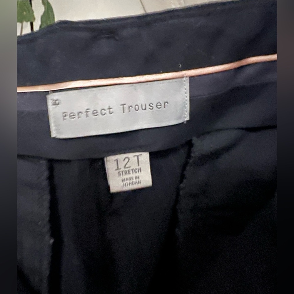 Perfect Trouser in Navy Pinstripe. Tall 36” inseam